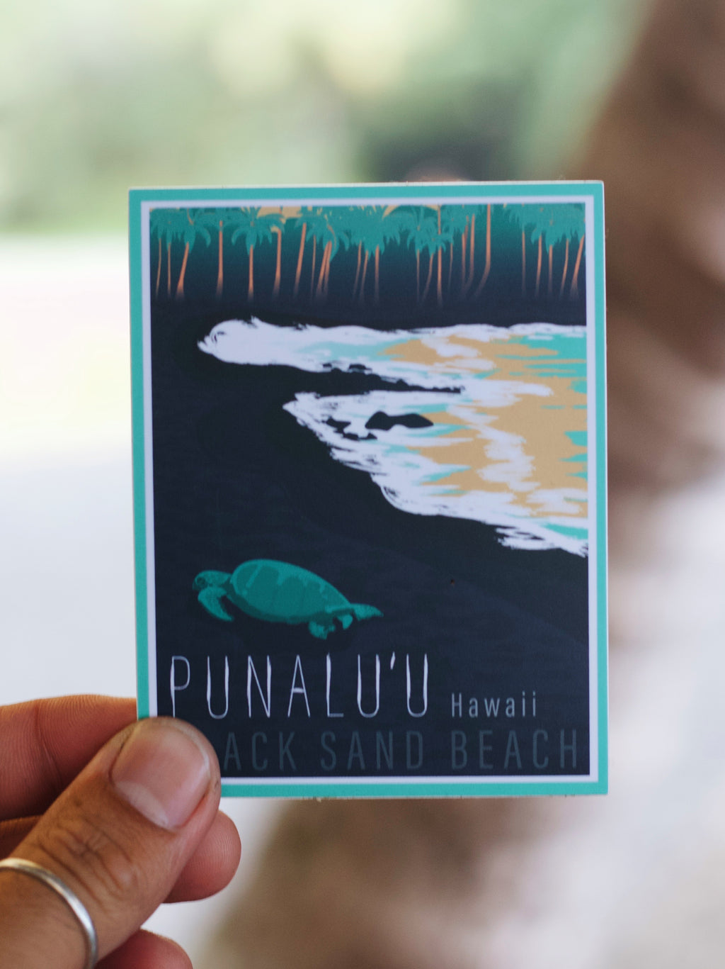 5 Inch Retro Punalu'u Beach Sticker