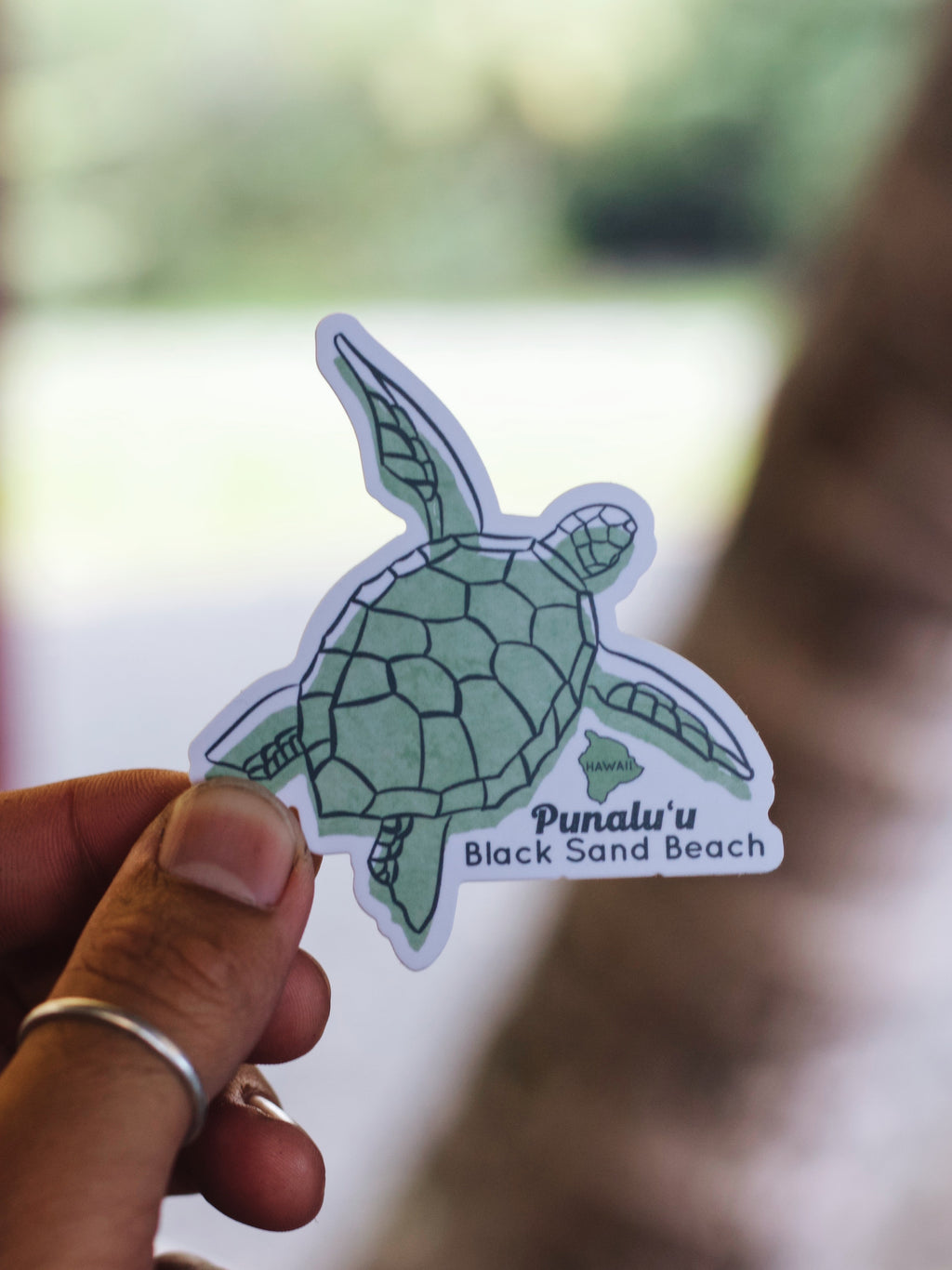 Punalu'u Black Sand Beach Turtle Sticker