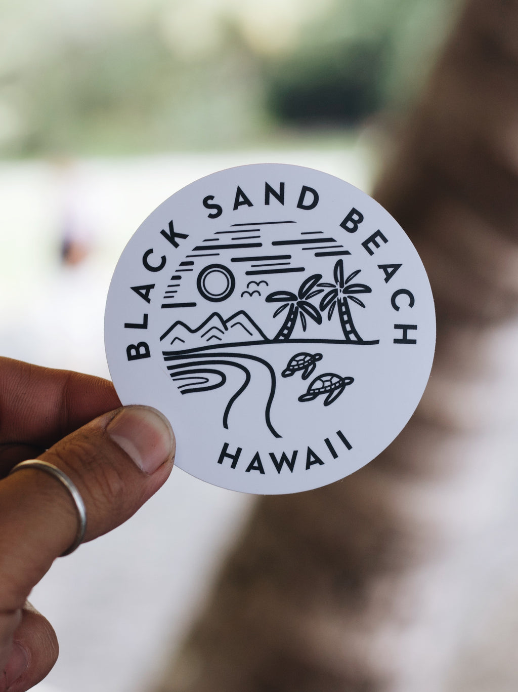 Classic Black Sand Beach Sticker